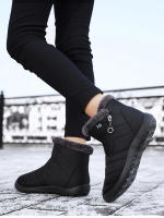 Botas De Invierno Para Mujer Impermeables Con Cremallera Botines De Invierno Botas De Nieve Con Forro De Peluche Corto - details 7