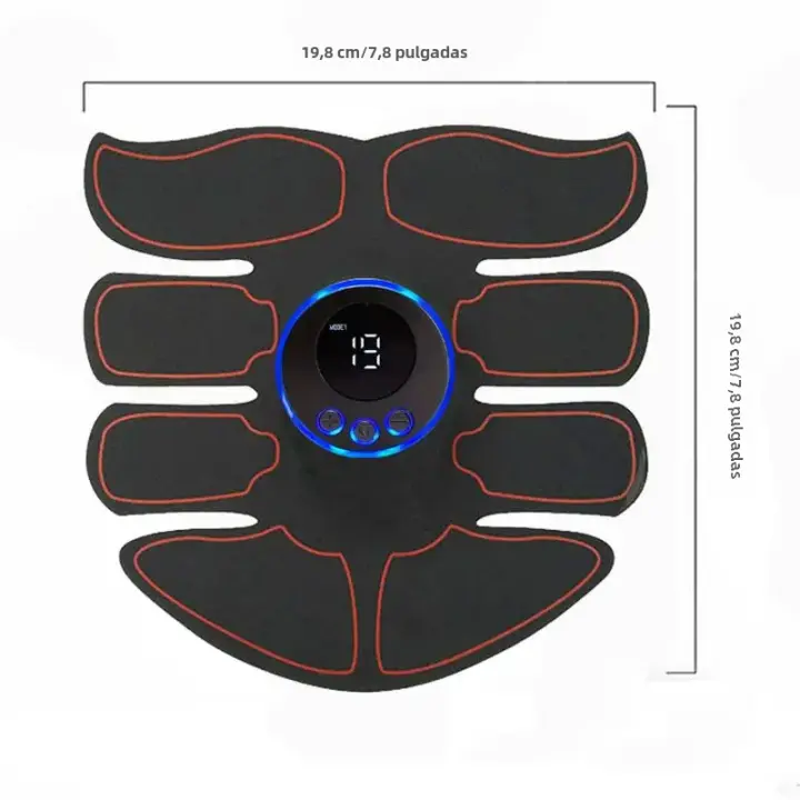 Estimulador De Músculo Abdominal EMS Con Parches De Entrenamiento ABS Massajeador Corporal Para Adelgazamiento Carga USB Fitness Instrumento De Ejercicio Muscular - 1