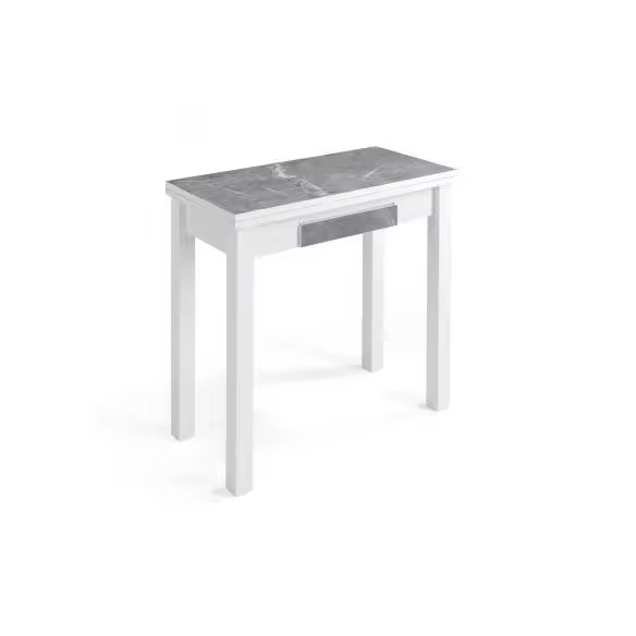 MOMMA HOME Mesa de Cocina Extensible Lazio Mdf/marble Black 80x40/80x76 Cm - 1