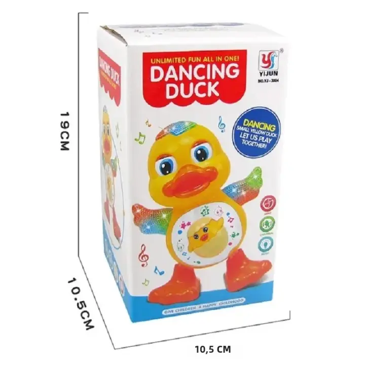 Pato Electrónico Que Danza Con Ojos Parpadeantes Y Luz Flashing Juguete Educativo De Animales Cartoon Divertido Para Niños Regalo - 1