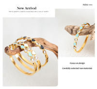 Encanto Pulsera de amor con aceite de gota de agua de circón de cristal, personalidad de alta gama, moda de nicho, temperamento simple, acero de titanio chapado en oro de 18 quilates - details 8