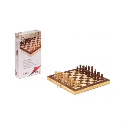 Cayro AJEDREZ PEGABLE 601 - Juego Educativo de Estrategia en Tablero de Madera - 1
