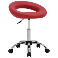 vidaXL Silla de trabajo con ruedas cuero sintético en color Rojo/Rojo vino tinto/Blanco y más | cómodas modernas ergonómicas para comedor cocina salón hogar - details 1
