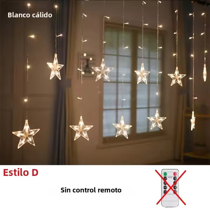 Decoración De Navidad Y Ramadán 2025 Luces De Cortina Guirnalda Estrella Luna Aid EID Mubarak 2024 Para Hogar Eventos Musulmanes Fiesta - 1