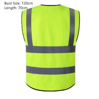 Chaleco De Seguridad Amarillo Y Naranja Con Estampados Reflectantes Visibilidad Alta Con Bolsillos Lavable Para Hombres Y Mujeres - details 1
