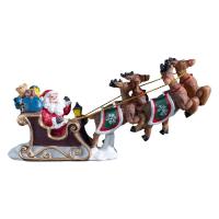 Pro Navidad® Figura de resina  Trineo de Papa-Noel con renos y regalos  Complemento para escenas navideñas  15.5x3.7x7.4 cm - details 0