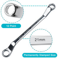 Juego De Llaves De Fin De Caja Offset En Acero De Carbono Métrico 45 Grados HRC38-45 Largo Doble Anillo Con Bolsa De Rodillos - details 3