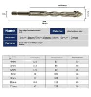 Broca Serrada De Cuatro Lados Para Bricolaje Broca Eclesiástica Para Talud Seco De Azulejos Cerámicos Vidrio Mármol Hormigón Acero Inoxidable - details 13