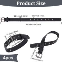 4 Pcs Extensión De Kilt Tradicional Cinturones De Cuero Ganchos Metálicos Cuero PU Negro Ajustable Con Hebilla Cuadrada - details 1