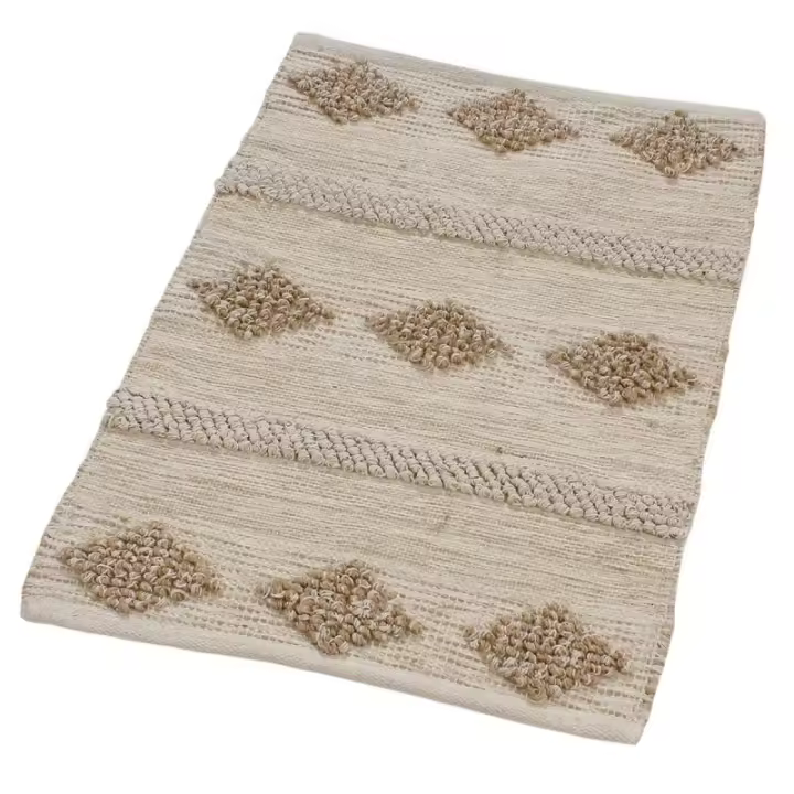 SIGNES GRIMALT Alfombra de Yute Rectangular Blanca | Decoración Boho - 1