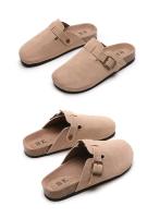 Sandalias Retro Conciertas Para Mujer Mules Modernas Con Hebilla Zapatos Planos Para Otoño E Invierno Talla True Fit Material PU - details 3