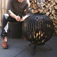 Esschert Design Brasero esfera enrejada acero al carbono negro FF400 - details 7