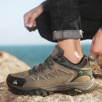 Zapatos De Senderismo Para Hombres HIKEUP De Cuero Suela De Goma Antideslizante Transpirables Malla Superior Tamaño 40-45 Color Negro Verde Caqui Gris - details 17