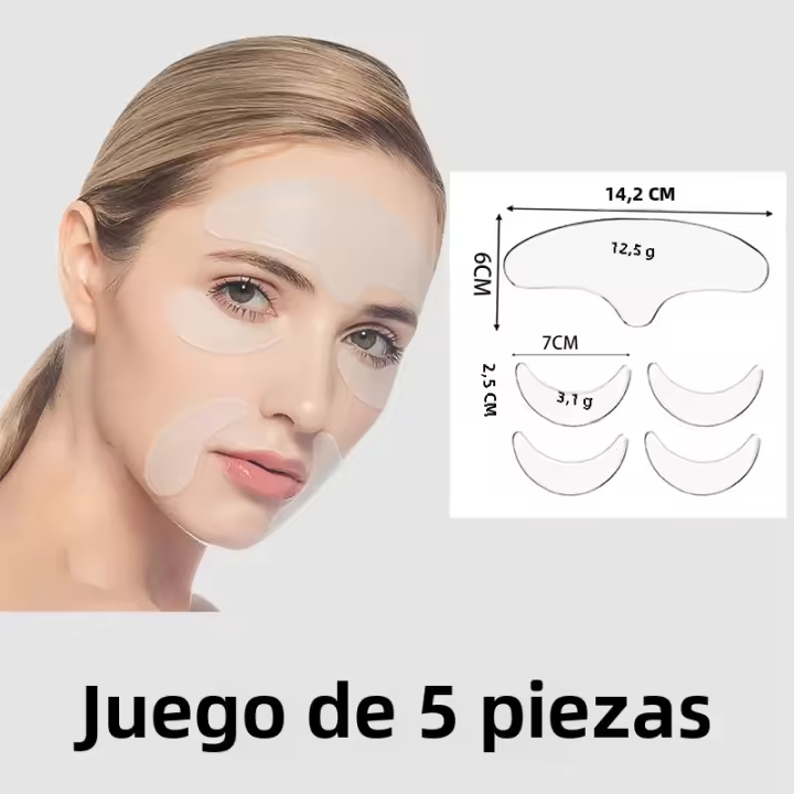 Parches De Silicone Reutilizable Antiarrugas Y Anti-Envejecimiento Para La Cara Y El Cuello Pack De 1/5/6/8/11/16/18 Piezas - 1