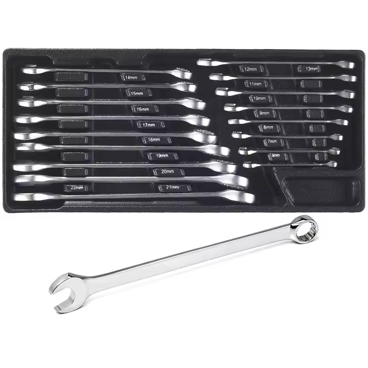 JOMAFA - MODULO DE LLAVES COMBINADAS 6 a 22 mm acero CROMO VANADIO, 17 piezas - 5009 - 1