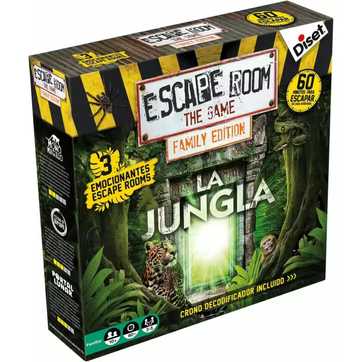 Diset - Escape Room Family La Jungla, Juego de mesa familiar recomendado a partir de 10 años. - 1