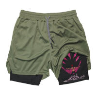 Shorts Deportivos Para Hombre Con Ropa Interior De Compresión Y Bolsillo Para Teléfono Móvil Y Anillo Para Toalla 2 En 1 Para Gimnasio Y Correr - details 20