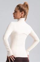 MOV-Chaqueta de fitness empalmada, Bolso elástico transpirable, chaqueta de yoga Deportiva para Corver y Cycling,Chaqueta de ropa de yoga deportiva de carrera, manga larga con cuello alto delgado, ropa de gimnasia deportiva - details 10