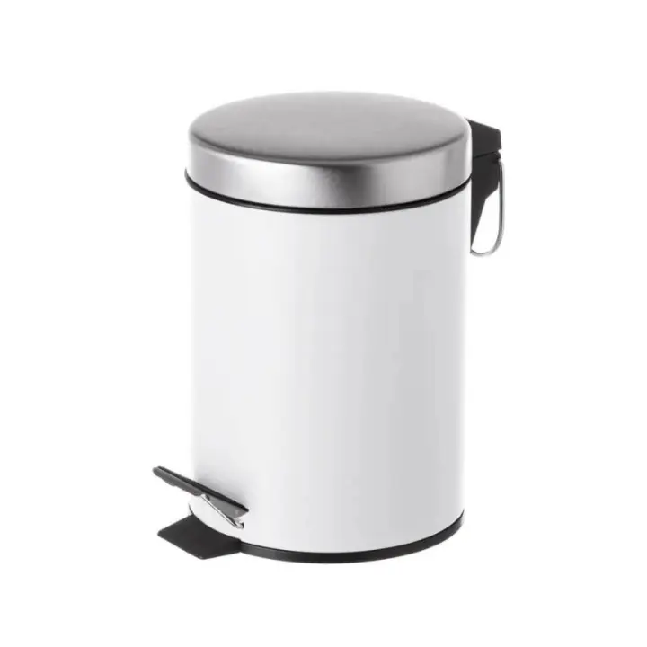 Dcasa Papelera blanca de metal y polipropileno de 3 litros - 1