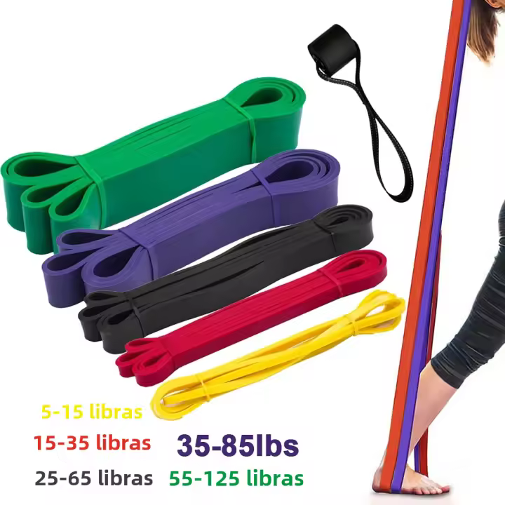 Banda De Resistencia De Látex Fuerte Elástica Para Ejercicio De Fuerza Pull-Ups Auxiliar Pilates Equipo De Gimnasio Y Fitness Para Entrenamiento De Fortalecimiento - 1