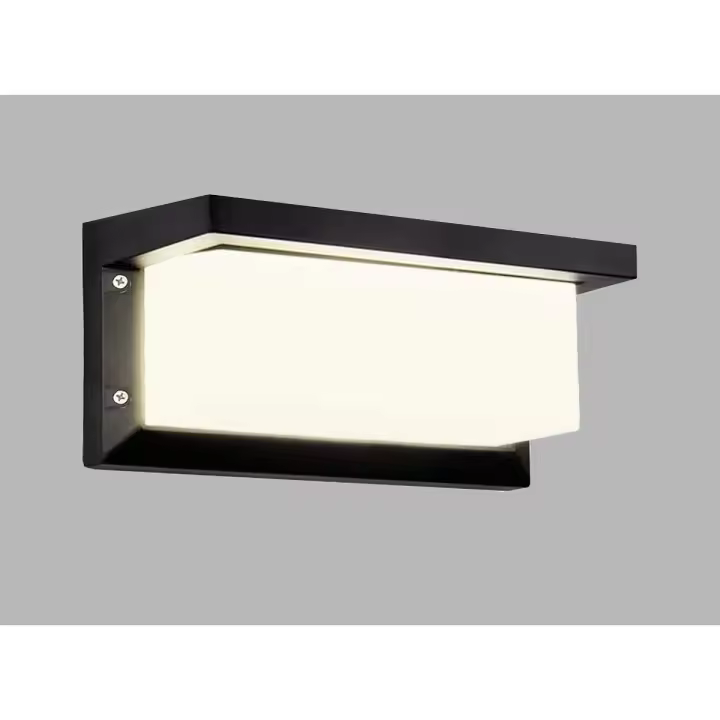 Aplique de Exterior LED Moderno de 12 W, Impermeable, IP65, Aluminio, Luz Empotrable, Pasillo, Escalera, Balcón, Jardín, Porche, Negro, 4000 K, Blanco Natural [Clase de Eficiencia Energética A+] - 1