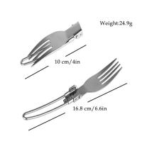 Juego De Utensilios De Acero Inoxidable Plegables Ultraligeros Para Camping Y Cocina Al Aire Libre Incluye Cuchara Y Tenedor - details 8