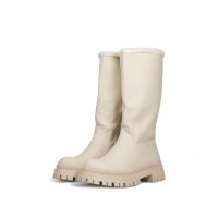 Botas de Lluvia forrado de pelo con plataforma jf9891 Beige y Negro - details 1