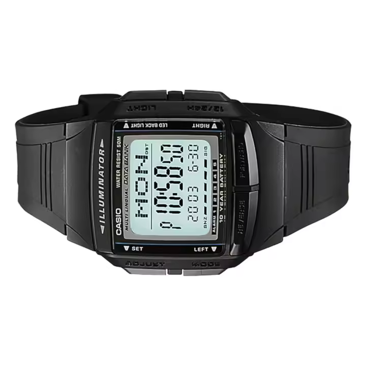 reloj unisex clásico digital Casio Databank DB-36-1A Telememo 30 LED Hora doble water resist 50m - 1