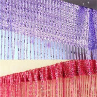 Cortina De Puerta Con Glitter Y Borlas Plata Brillante Para Decoración De Habitaciones Y Ventanas Tela De Poliéster Sólida Cortina Valance De Lámpara Flash - details 8