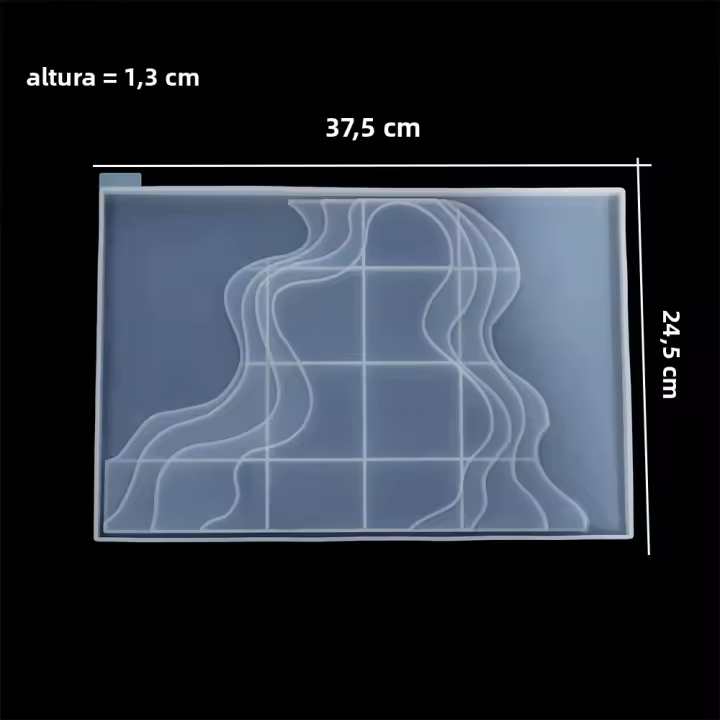 Molde De Silicona Para Tazas Rectangular Estilo Oceánico Terrazas Herramientas De Decoración Del Hogar Para Artesanías De Resina Epoxy UV - 1