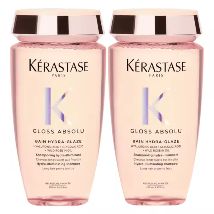 Pack x2 Kérastase Gloss Absolu Bain Hydra-Glaze – Champú Hidra-Iluminador para Cabello Largo con Tendencia al Encrespamiento - 1
