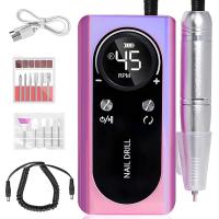 Taladro de uñas eléctrico de 45000 RPM Profesional, Lima portáril recargable de uñas, Kit de Taladro eléctrico de uñas with Pantalla LCD inteligente para manicura de uñas de gel, pedicura, Cuerpo reflectante, etc. - details 7