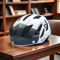 PJT Casco De Bicicleta LED Recargable Con Visera Gafas De Sol Para Hombres Helmets De Ciclismo MTB Y Carretera Con Protección Solar - details 8