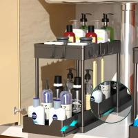 Estante de almacenamiento debajo del fregadero, estante extraíble para baño, estante de almacenamiento para cocina, estante de almacenamiento multifunción - details 6