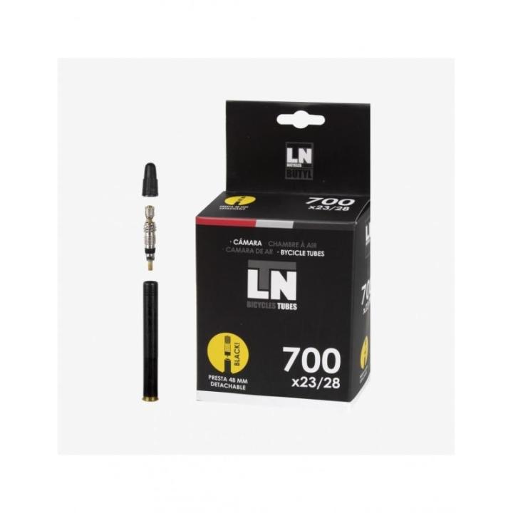 Eltin Cámara 700x23/28C Válvula Desmontable Fina Presta FV 48 mm val Negro  ELTIN   de ciclismo para bicicleta