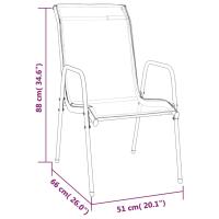 vidaXL Juego de comedor para jardín 3 piezas acero y textilene negro - details 5