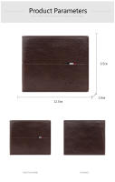 Cartera De Cuero PU De Alta Calidad Para Hombre Slim Con Cremallera Corta Portatarjetas Y Portafotos Monedero Simple Color Negro Café Marrón Azul - details 16