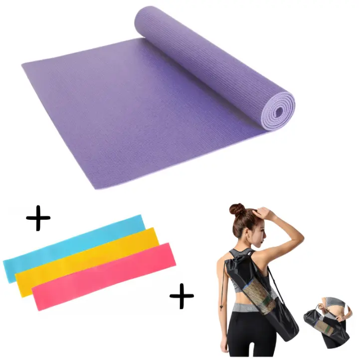 Set de 3 Esterillas de Yoga 15mm + Bandas de Resistencia + Bolsa de Transporte - 1