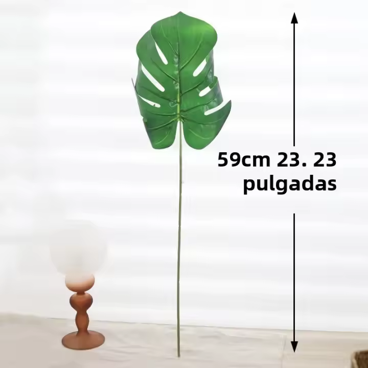 Hoja De Palma Verde Artificial Monstera Para Decoración De Hogar Y Jardín Para Sala De Estar Y Dormitorio Balcones Material Plástico Estilo Tropical - 1