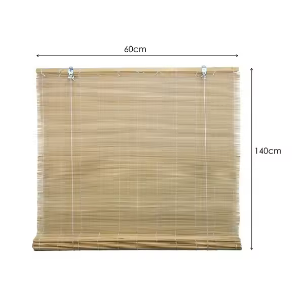 Maxia Market - Estor Enrollable de Bambú Natural para Interiores, Persiana Cortina de Bambú Protección Solar y Privacidad para Ventanas y Puertas, Color Natural - 1