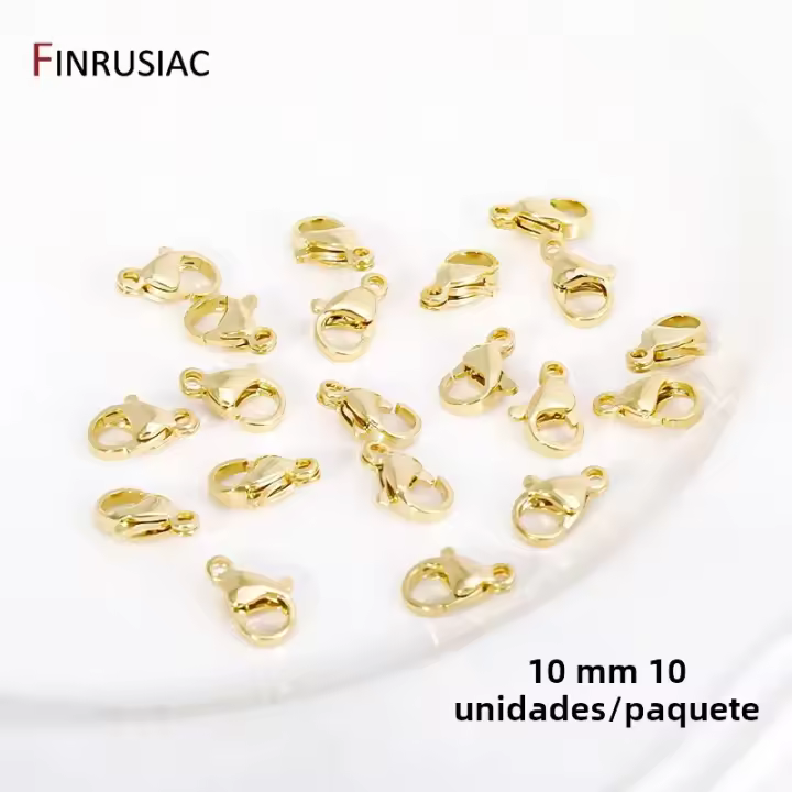 Accesorios De Joyería DIY Con Cierre De Hombro Y Cadena Extensora Bolas De Espaciador Metálicas Platinadas En Oro 14K - 1