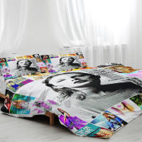 Set De Fundas Para Edredón Y Almohadas Reversibles De 3 Piezas Con Estampado De Mujer Cantante Rubio Y Guitarra Funda Para Edredón Y Dos Fundas De Almohada Material Poliéster Suave Moderno - details 4