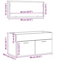 Set de Muebles de Baño de 2 Piezas en Madera Ingenierizada de Roble Negro - details 7
