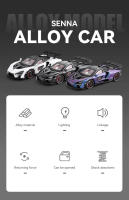 McLaren Senna Supercar Modelo a Escala 1:24 En Metal Con Sonido Y Luz Vehículo De Acción Para Coleccionistas Y Niños Regalo De Cumpleaños - details 1