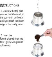 Olla Moka de Pico único, Cafetera Moka de un Tubo, Cafetera Moka de un Solo Pico, 50 Ml/1 Taza, Pico de Aleación de Aluminio Portátil, para Fiestas en Casa Camping y Viajes(17 X 8,5 cm) - details 3