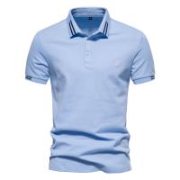 2024 verano nuevo estilo solapa tamaño europeo rayas decorativas algodón POLO camisa bordada casual hombres color sólido tops de manga corta - details 2