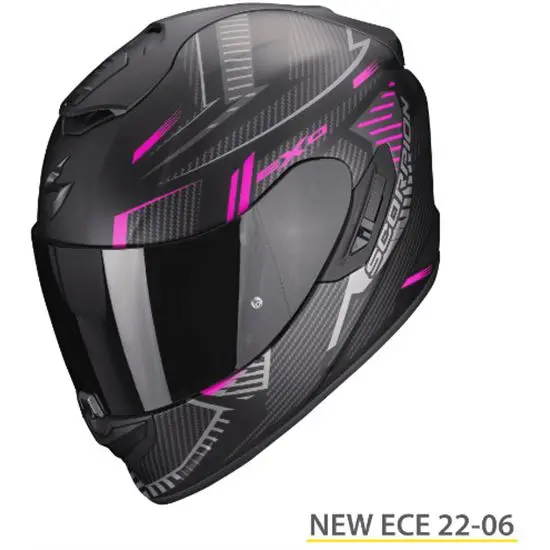 SCORPION EXO-1400 EVO AIR SHELL NEGRO MATE ROSA ECE-22-06 - 1