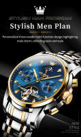 Reloj Mecánico Automático Para Hombre OLEVS 6678 Lujo Original Con Calendario Fase De La Luna Y Flywheel Skeleton Resistente Al Shock Agua Acero Inoxidable - details 1