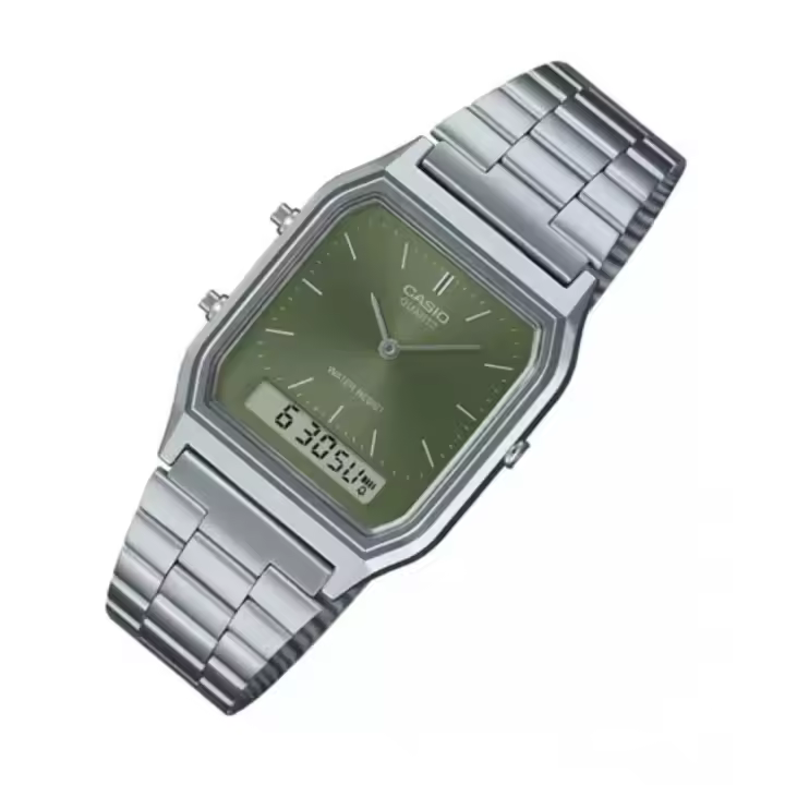 Reloj Casio VINTAGE EDGY AQ-230A-3A unisex dial analógico y digital - 1