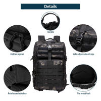 Mochila Táctica De Nylon Impermeable Y Resistente Para Deportes Pesca Caza Camping Senderismo Exterior Unisex 25L/50L - details 10
